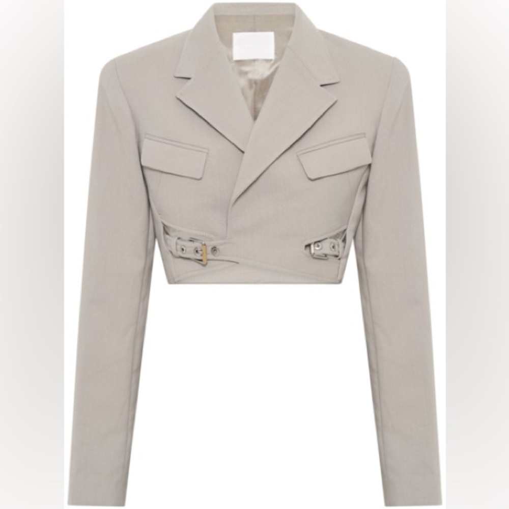 NEW Dion Lee Gray Interlock Cropped Blazer